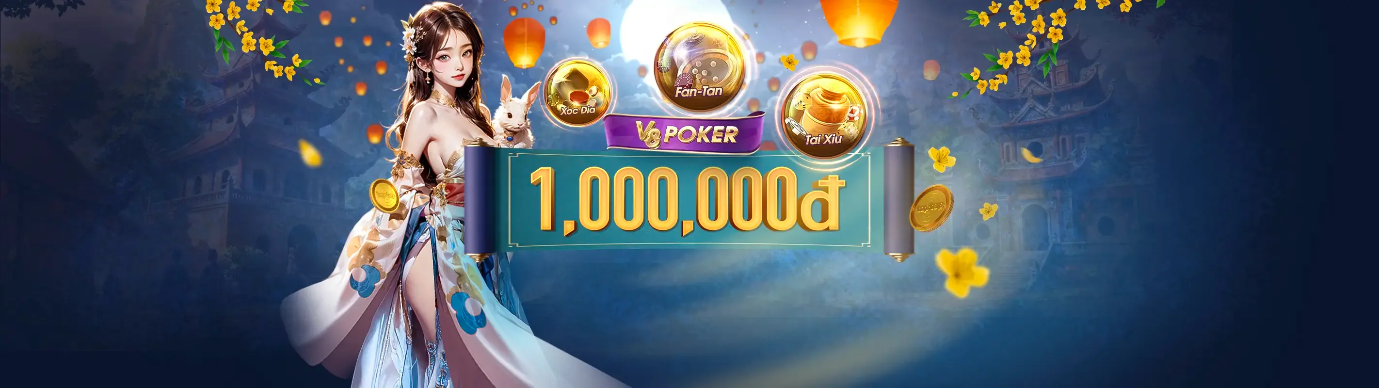 Hình ảnh chính game nổ hũ happy66 với biểu tượng jackpot và đồ họa sống động